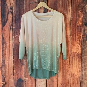 Tribal Jeans Size Small Blue Ombré sequin tunic